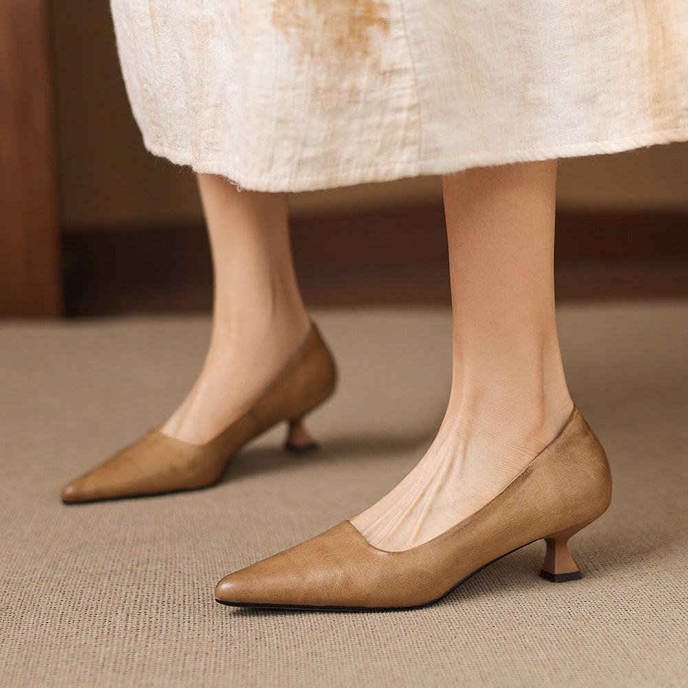 Bria Genuine Leather Heels
