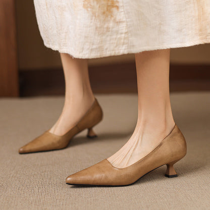 Bria Genuine Leather Heels
