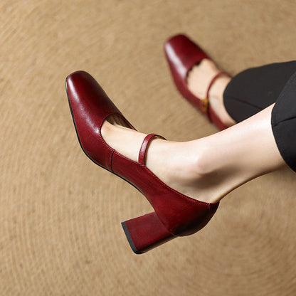 Lenara Genuine Leather Heels