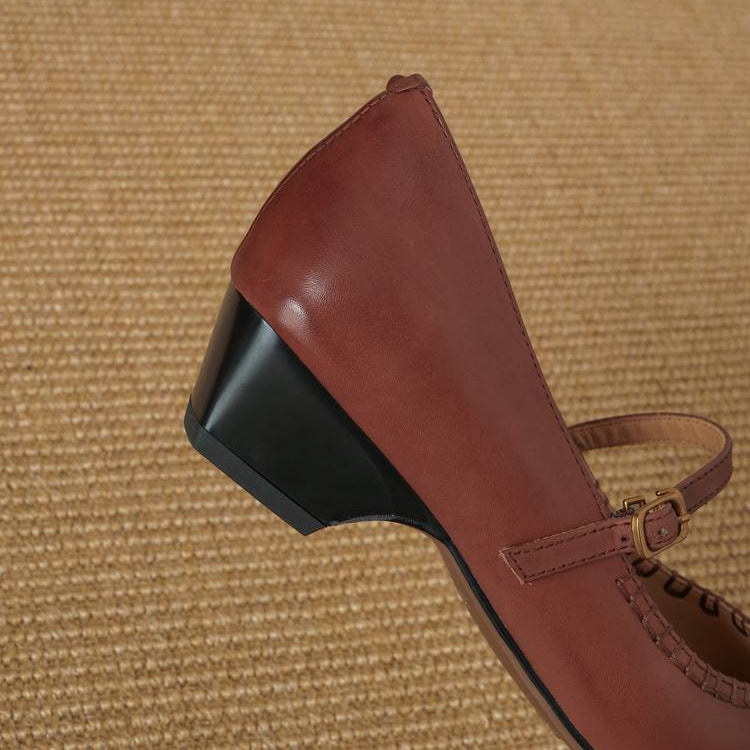 Zora Genuine Leather Heels