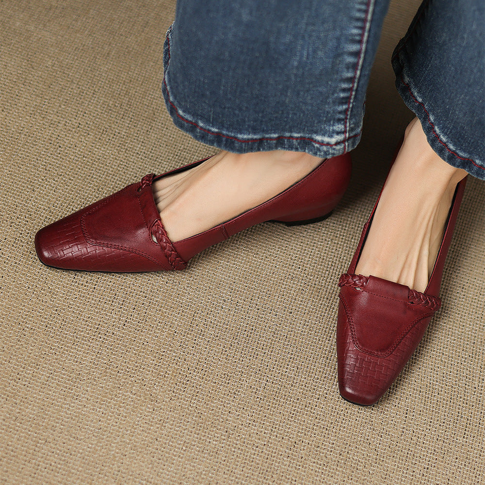Alira Genuine Leather Wedge Pumps