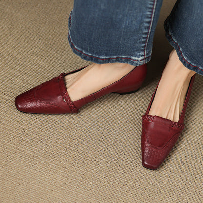 Alira Genuine Leather Wedge Pumps