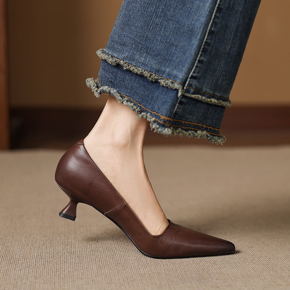 Bria Genuine Leather Heels