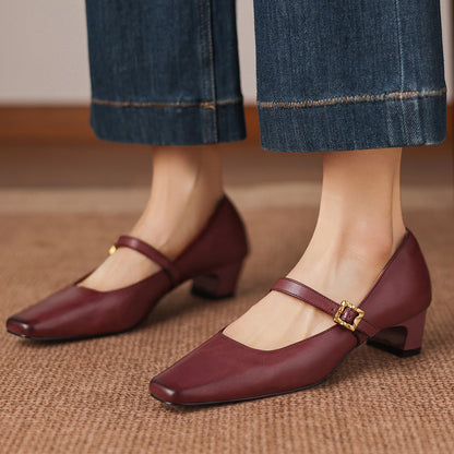 Elif Genuine Leather Heels
