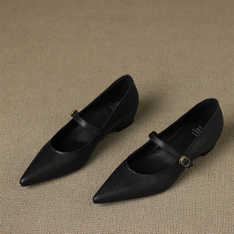 Delia Genuine Leather Heels