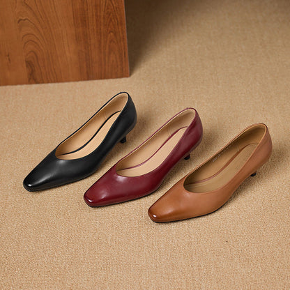 Elara Genuine Leather Heels