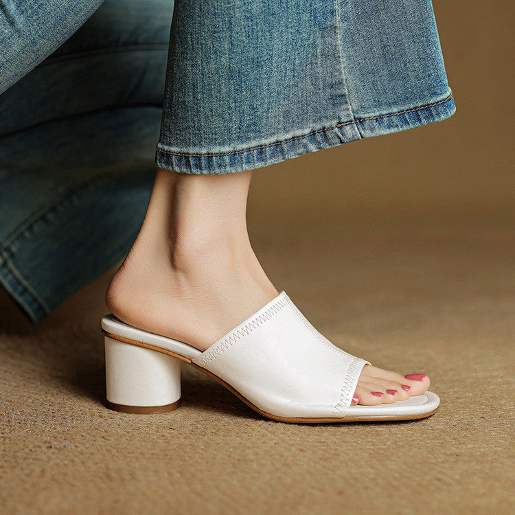 Brily Genuine Leather Mules