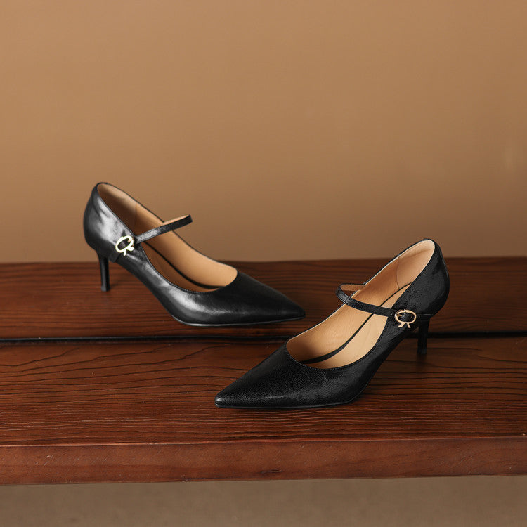 Helene Genuine Leather Heels