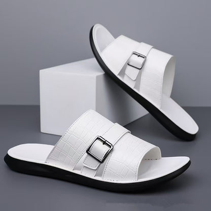 Daric Crocodile Pattern Leather Sandals