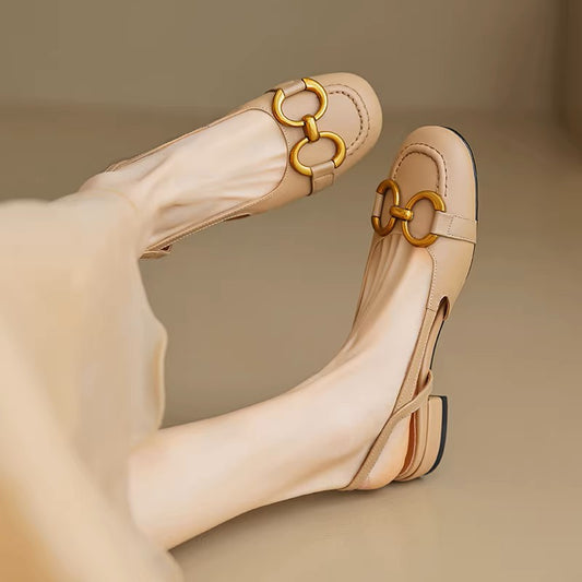 Brylo Genuine Leather Slingbacks