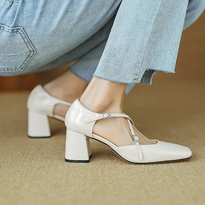 Lilian Genuine Leather Heels