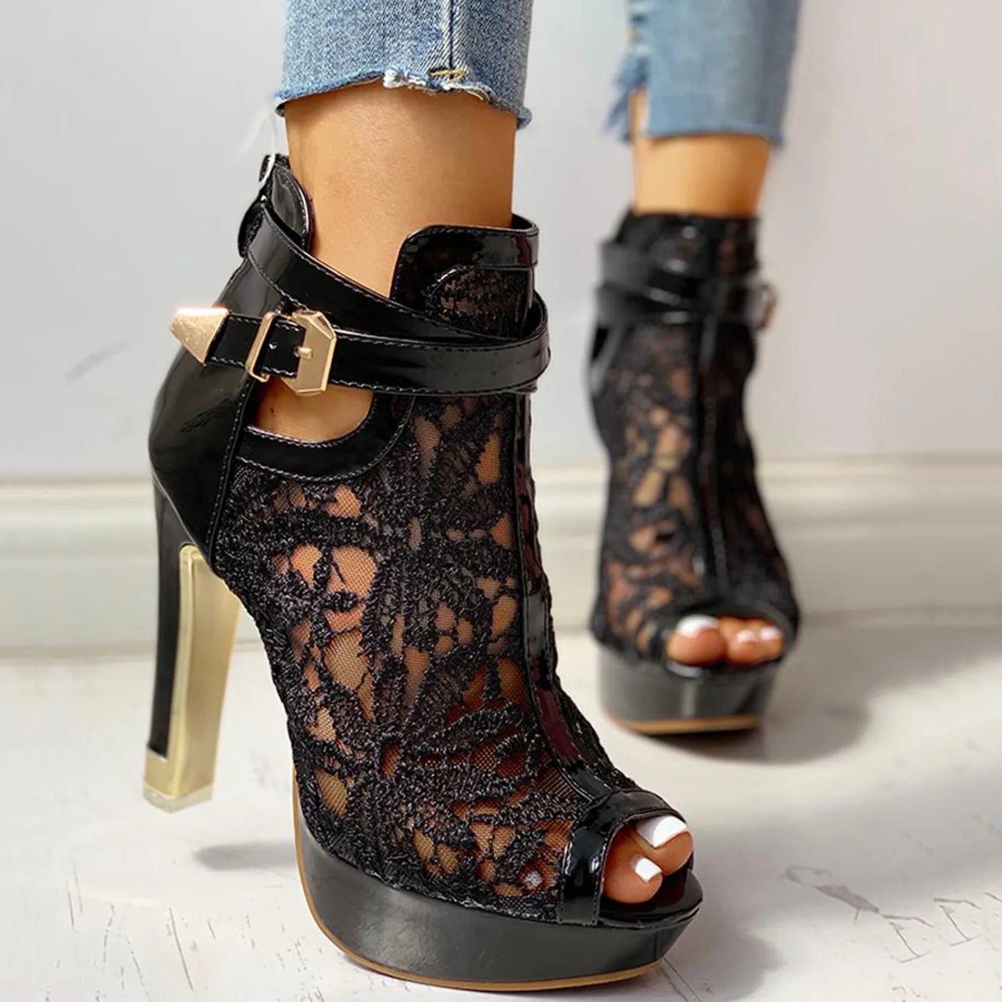 Mira Lace Heels