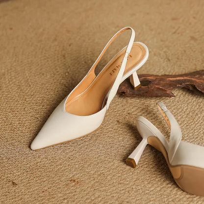 Fauna Genuine Leather Slingbacks