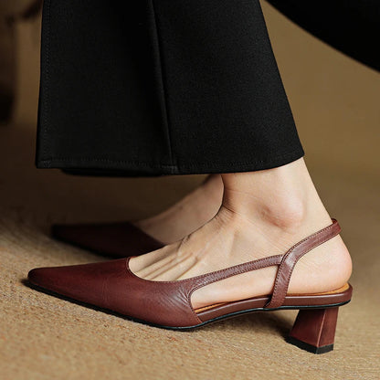 Neera Genuine Leather Slingbacks