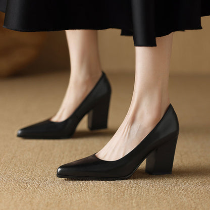 Nora Genuine Leather Heels