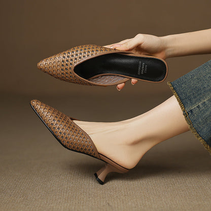 Olivia Genuine Leather Mules