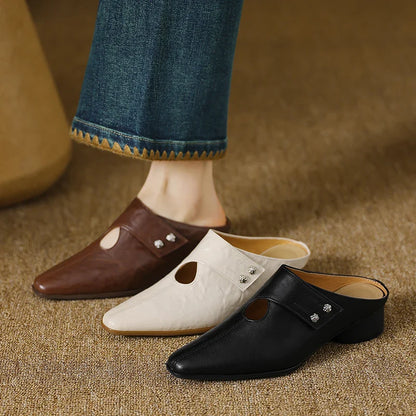 Agnit Genuine Leather Mules
