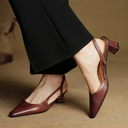 Neera Genuine Leather Slingbacks