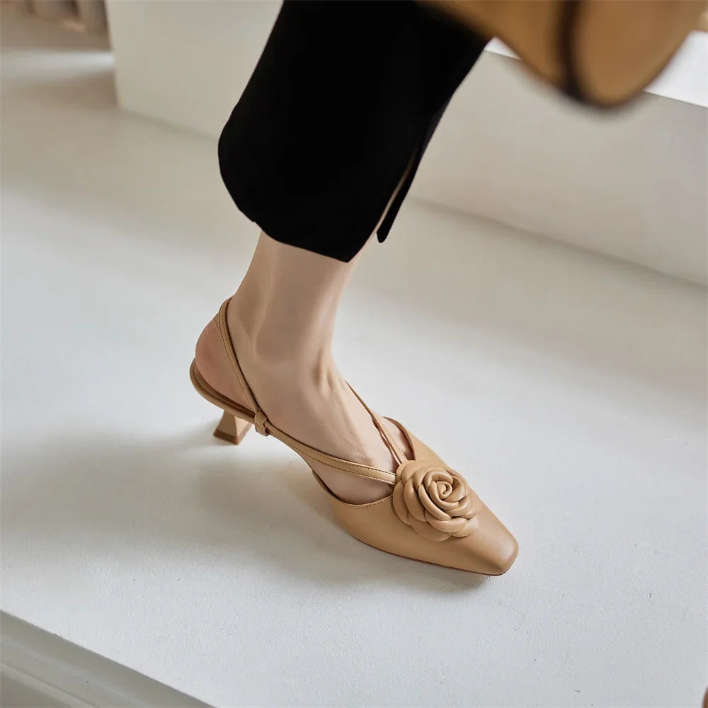 Roselle Genuine Leather Slingbacks