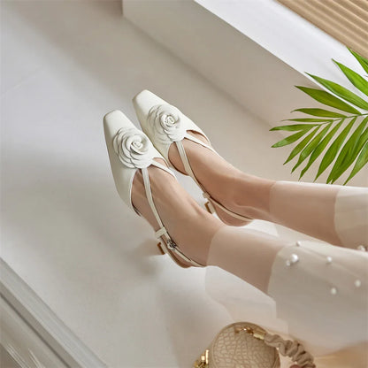 Roselle Genuine Leather Slingbacks