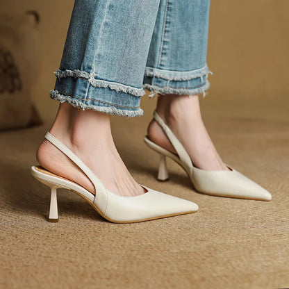 Fauna Genuine Leather Slingbacks