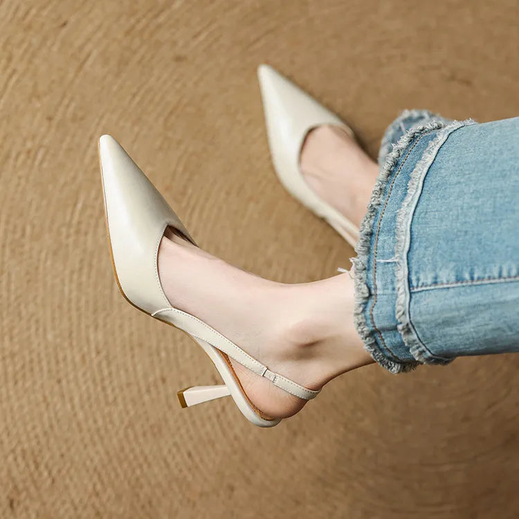 Fauna Genuine Leather Slingbacks