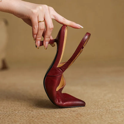 Fauna Genuine Leather Slingbacks