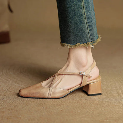 Elavie Genuine Leather Heels