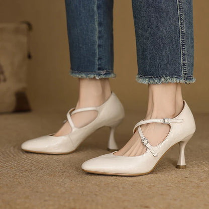 Leyla Genuine Leather Heels