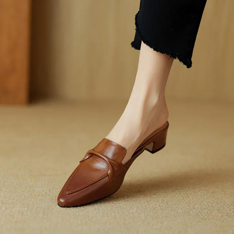 Alaya Genuine Leather Mules