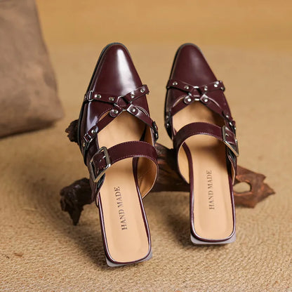 Renly Genuine Leather Slingbacks