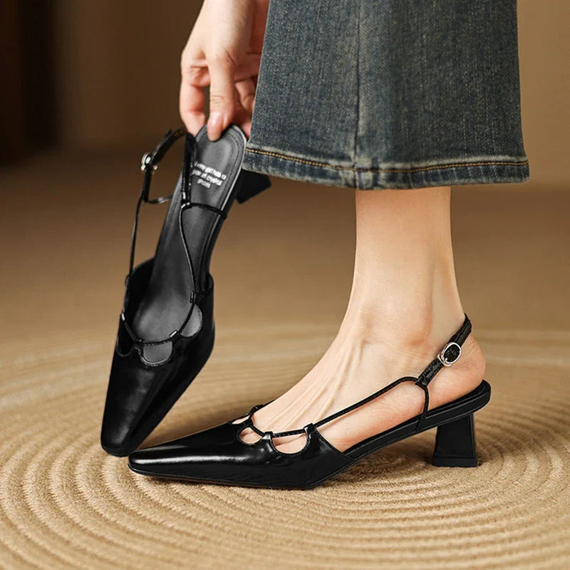 Katie Genuine Leather Slingbacks