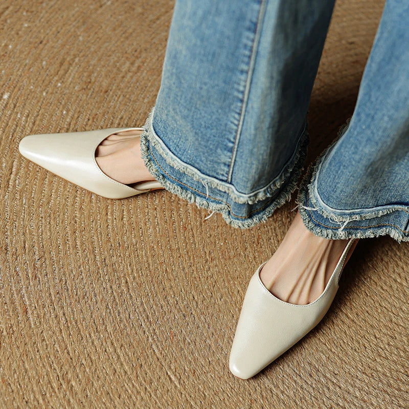 Neera Genuine Leather Slingbacks