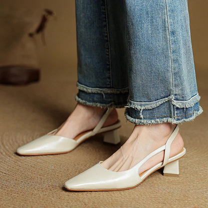 Neera Genuine Leather Slingbacks