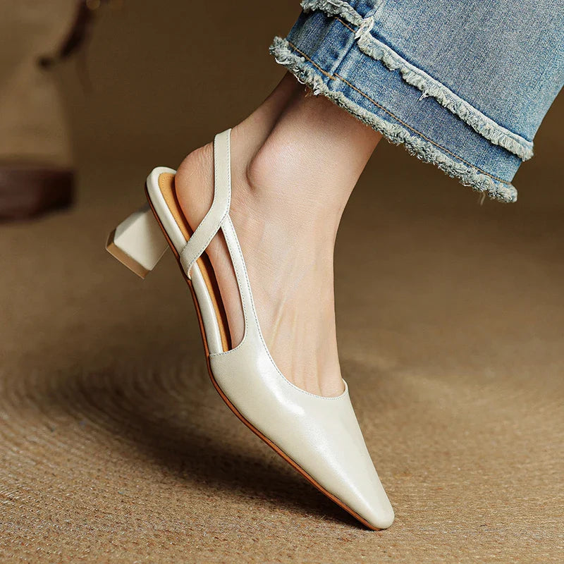 Neera Genuine Leather Slingbacks