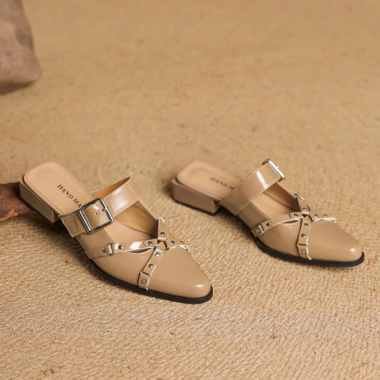 Renly Genuine Leather Slingbacks