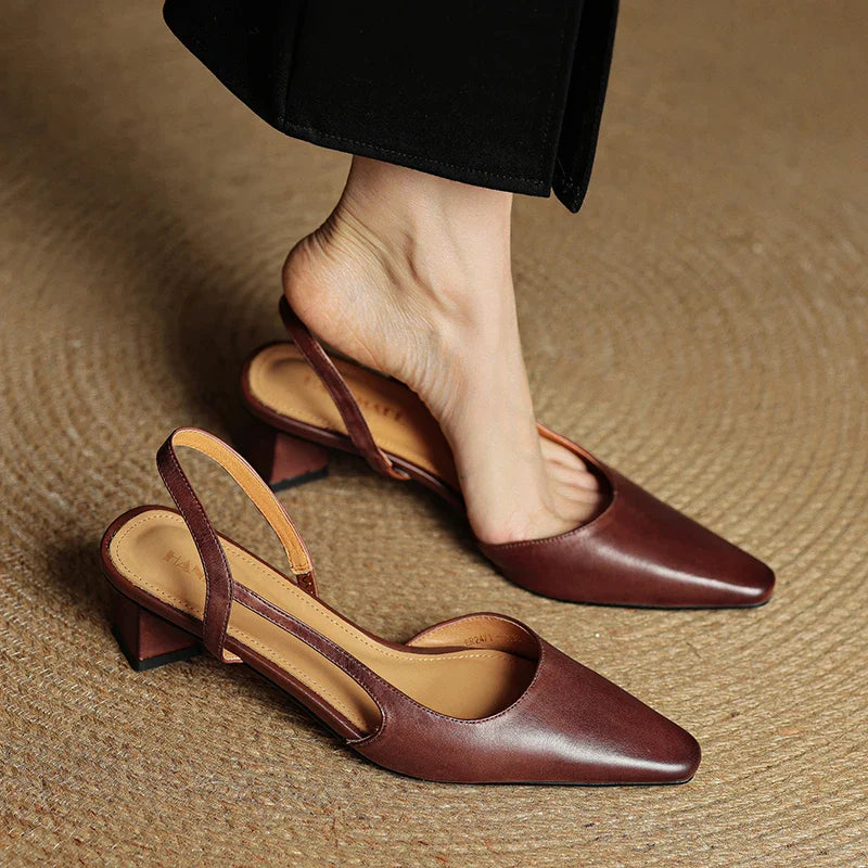 Neera Genuine Leather Slingbacks