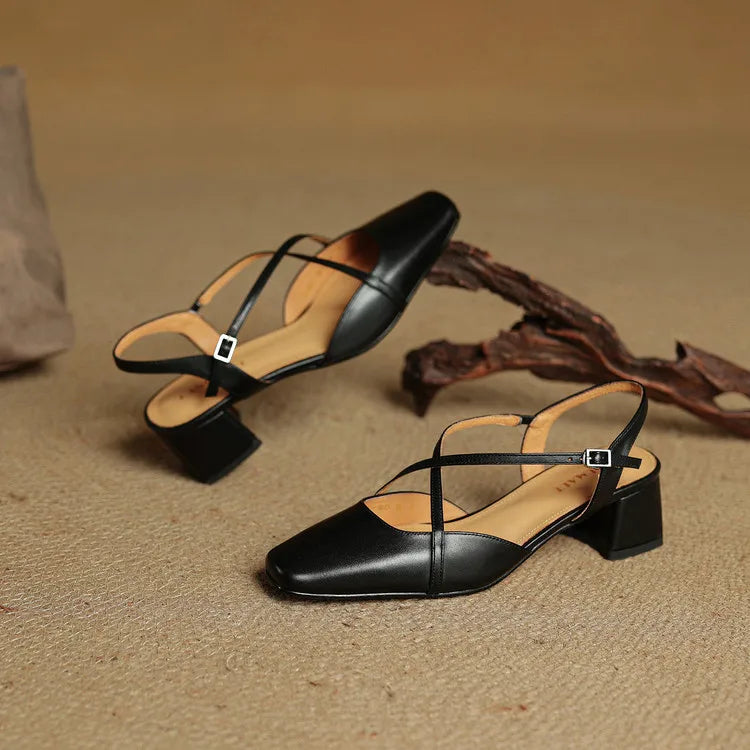 Elavie Genuine Leather Heels