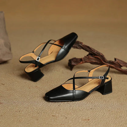 Elavie Genuine Leather Heels
