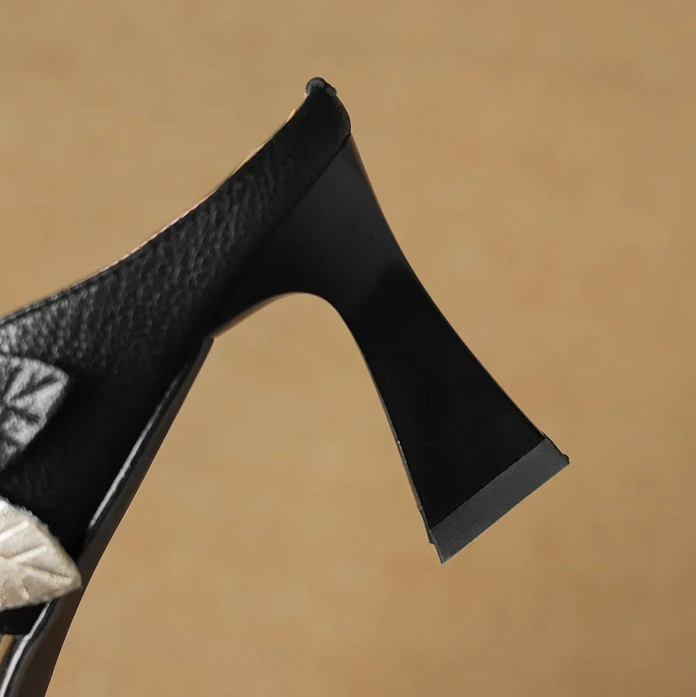 Garnet Genuine Leather Heels