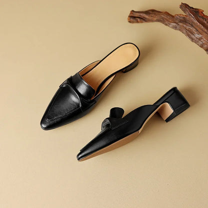 Alaya Genuine Leather Mules