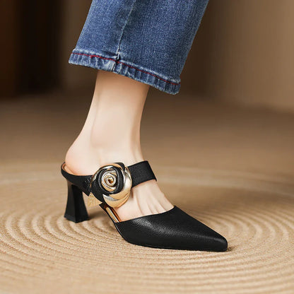 Garnet Genuine Leather Heels