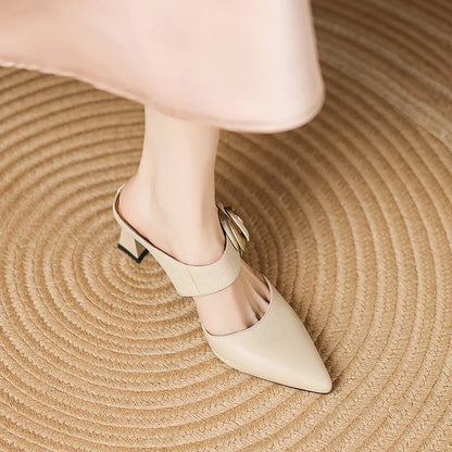 Garnet Genuine Leather Heels