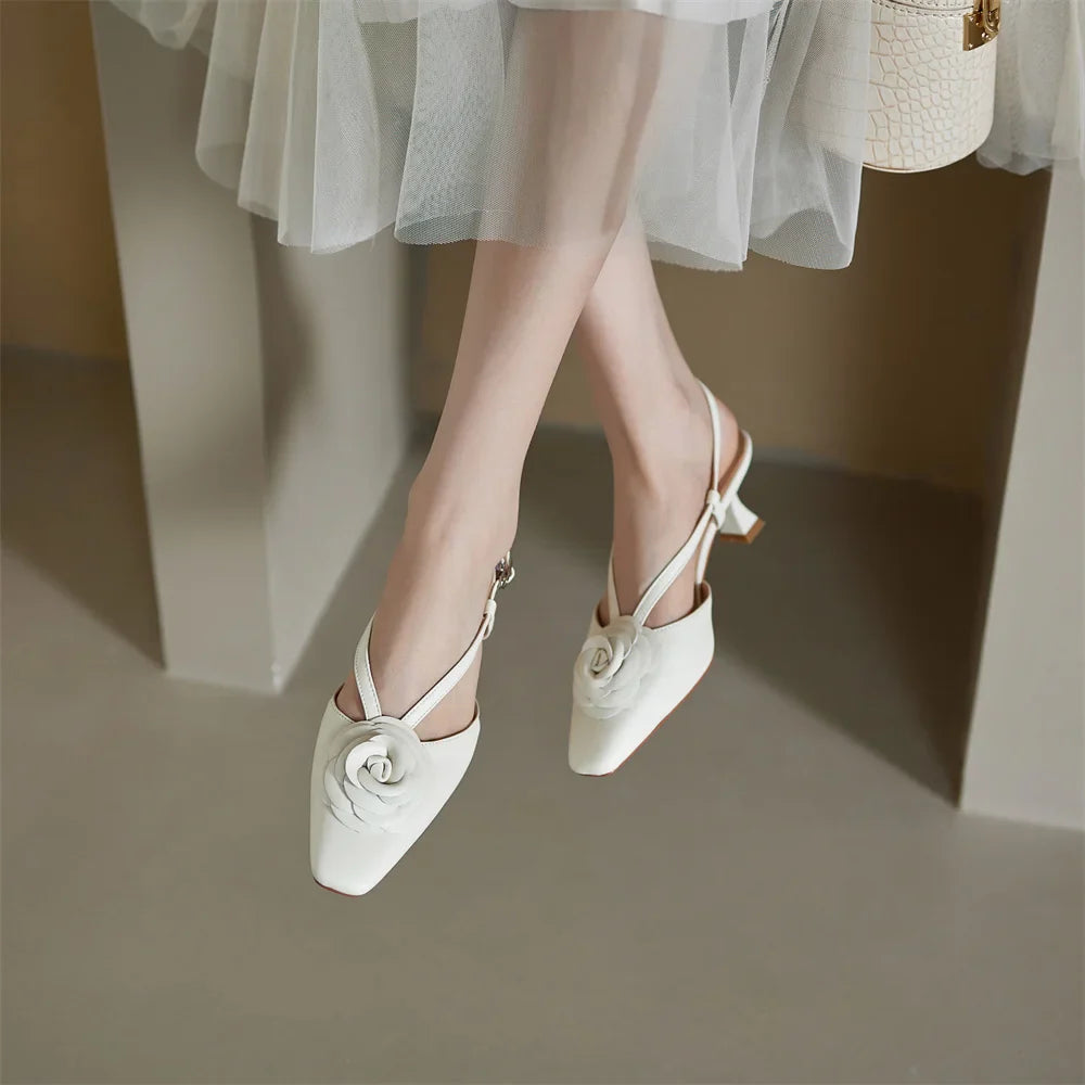 Roselle Genuine Leather Slingbacks