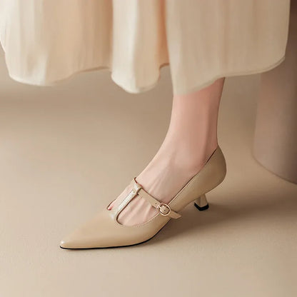 Ileen Genuine Leather Heels