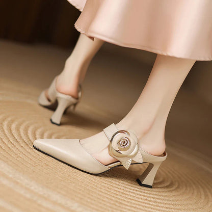 Garnet Genuine Leather Heels