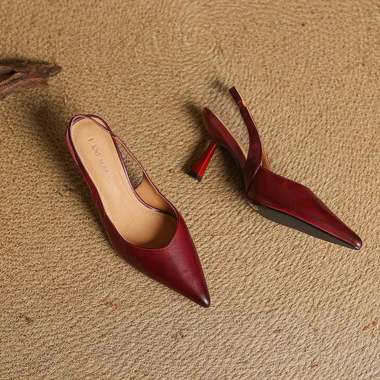 Fauna Genuine Leather Slingbacks