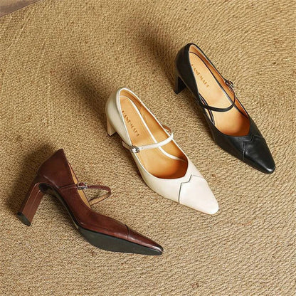 Emily Genuine Leather Heels