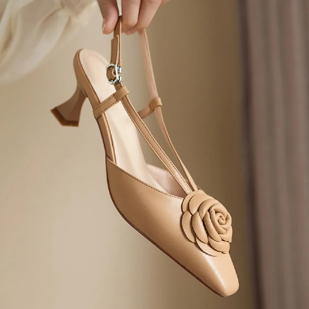 Roselle Genuine Leather Slingbacks
