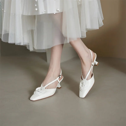 Roselle Genuine Leather Slingbacks